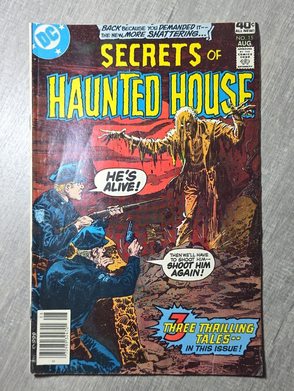 DC Secrets of Haunted House Comic Cover - Yellow, Blue, Red, Brown